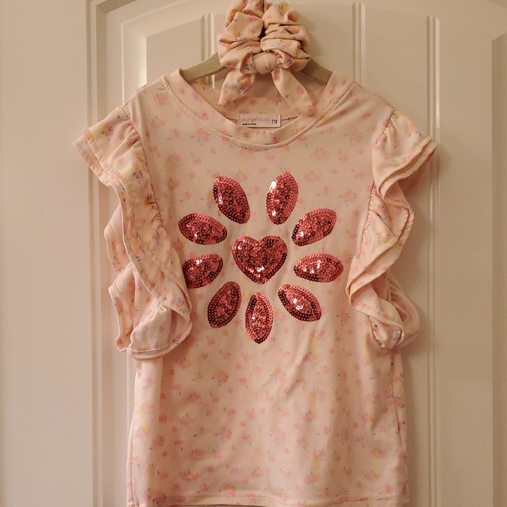 Pink Short Sleeve Tee with Watermelon Design